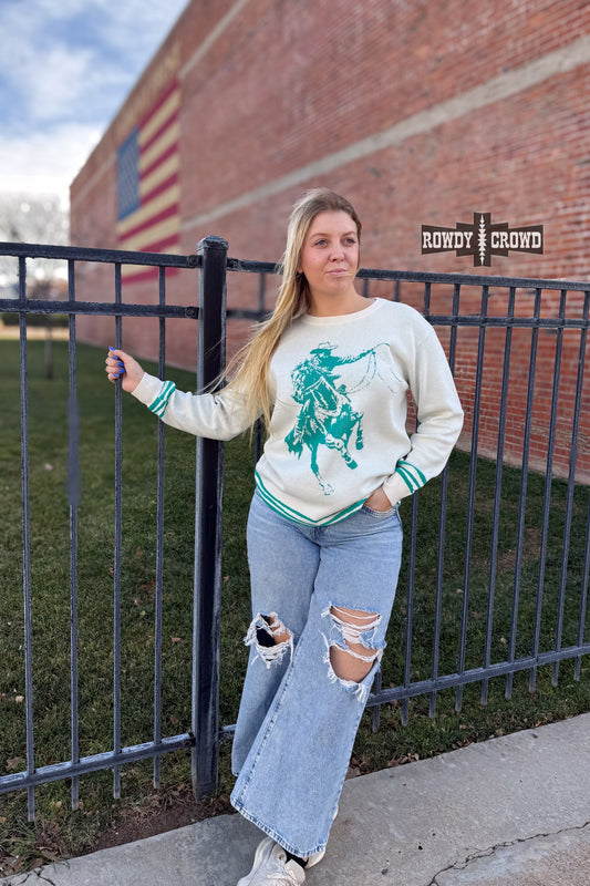 TEAL Wild & Western Sweater