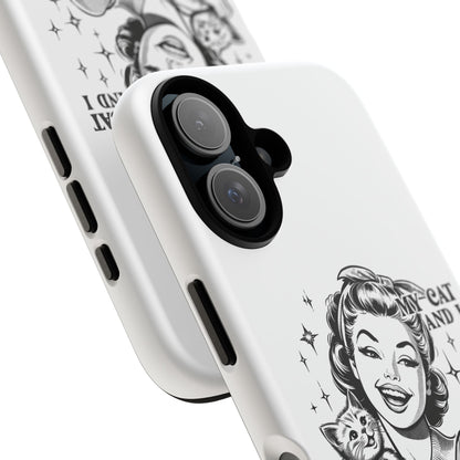 Phone Case — “My Cat and I Talk Shit About You” Retro Cat Lover Protective Case