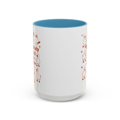 Funny Duck Coffee Mug — "Definitely Not All in a Row" Accent Mug (11/15oz)