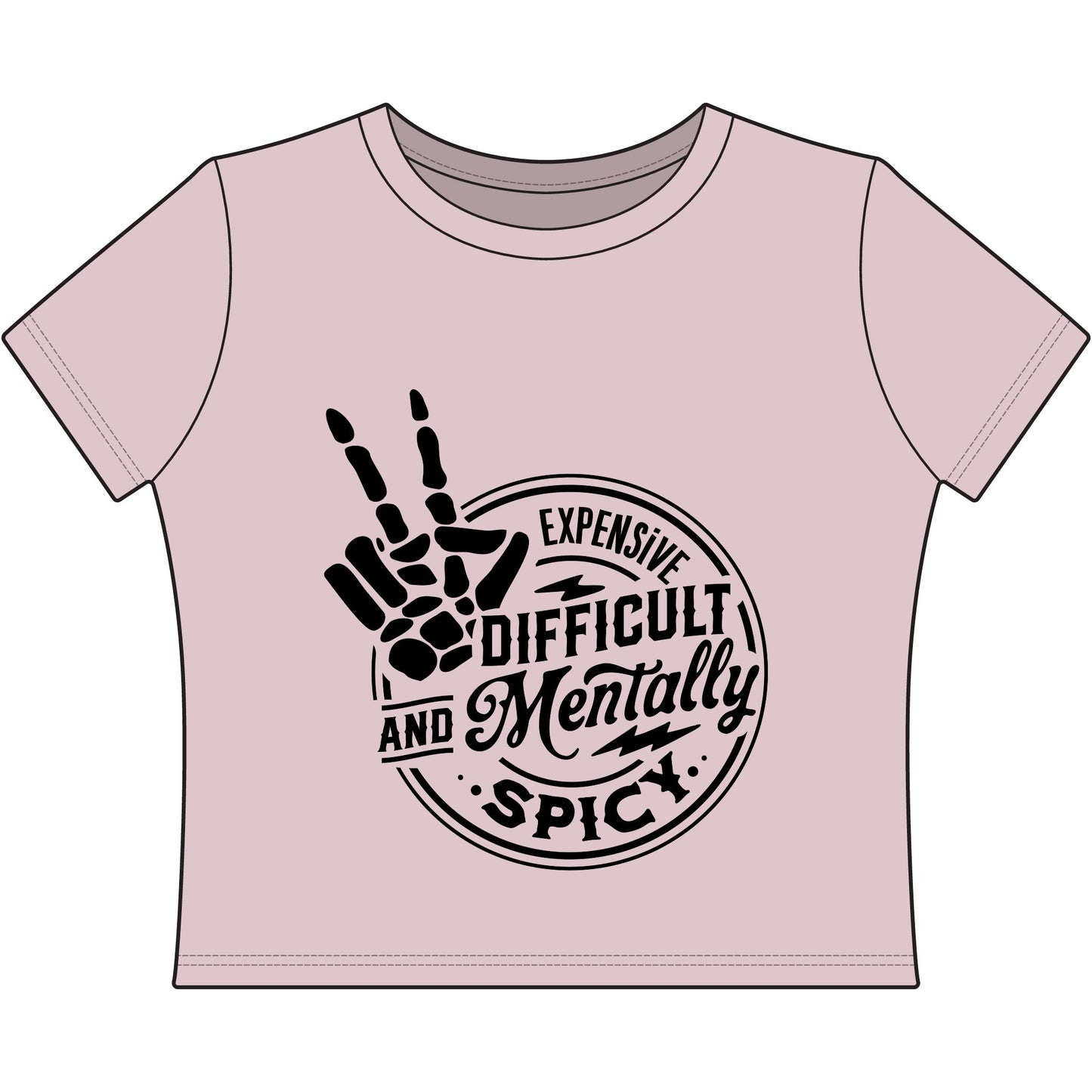 Women's Baby Tee — "Expensive, Difficult and Mentally Spicy" Graphic Crop Top