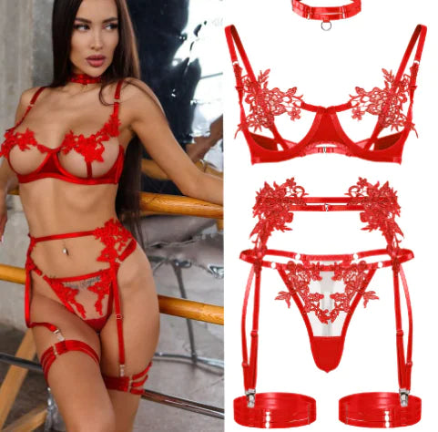 Hollow Steel Support Sexy Lingerie (One Set)