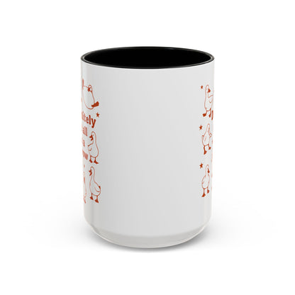 Funny Duck Coffee Mug — "Definitely Not All in a Row" Accent Mug (11/15oz)