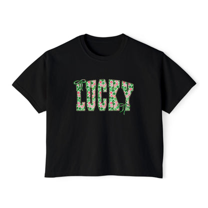 Lucky Floral- Boxy Tee