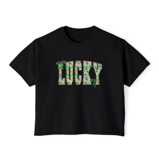 Lucky Floral- Boxy Tee