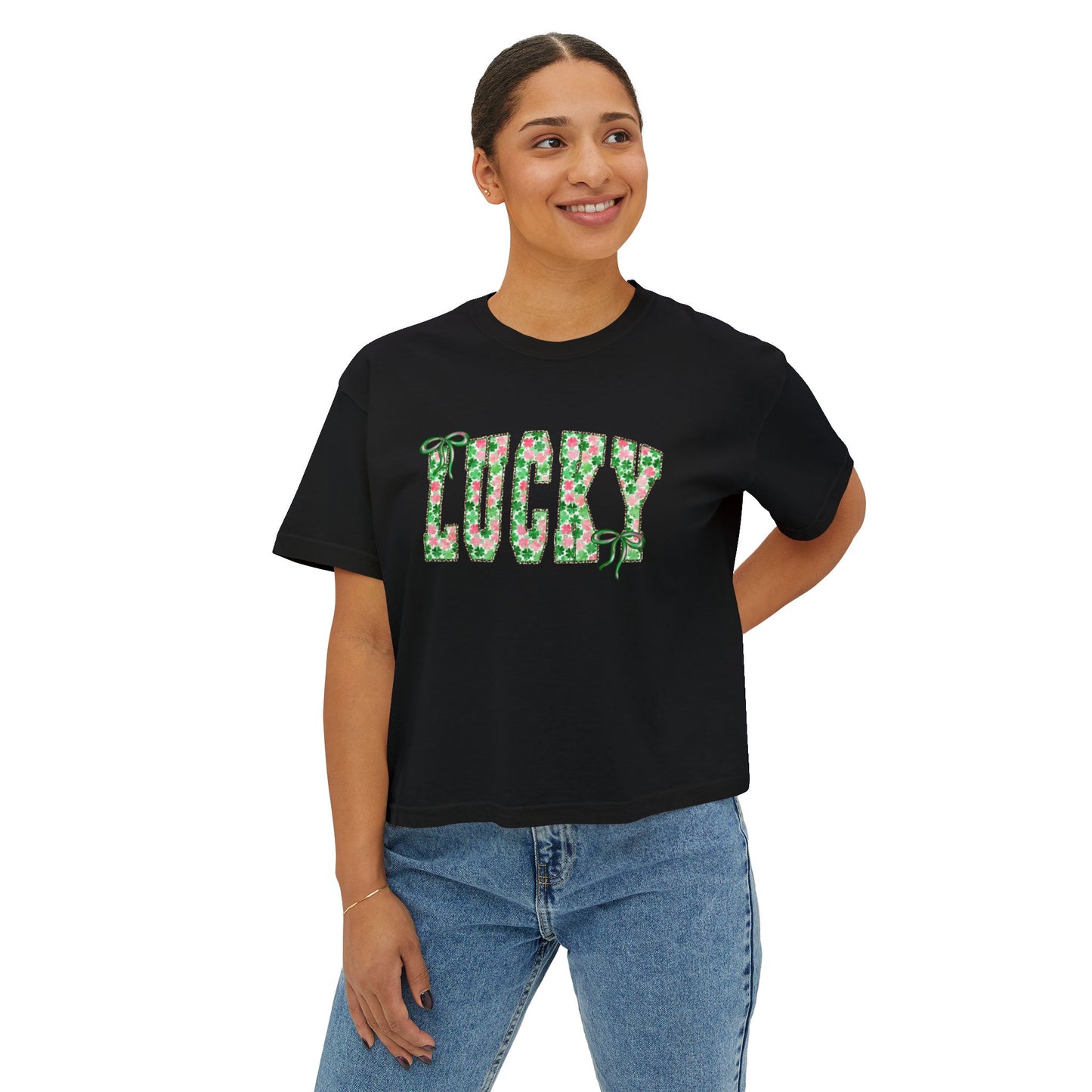 Lucky Floral- Boxy Tee