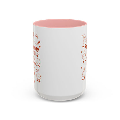 Funny Duck Coffee Mug — "Definitely Not All in a Row" Accent Mug (11/15oz)