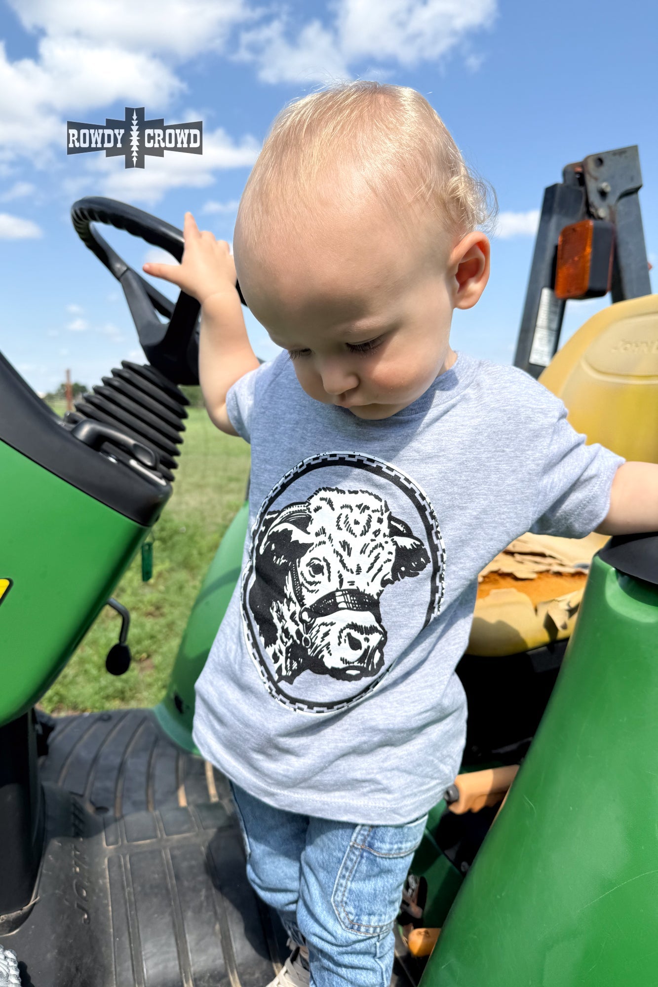 KIDS Happy Hereford Tee- GREY