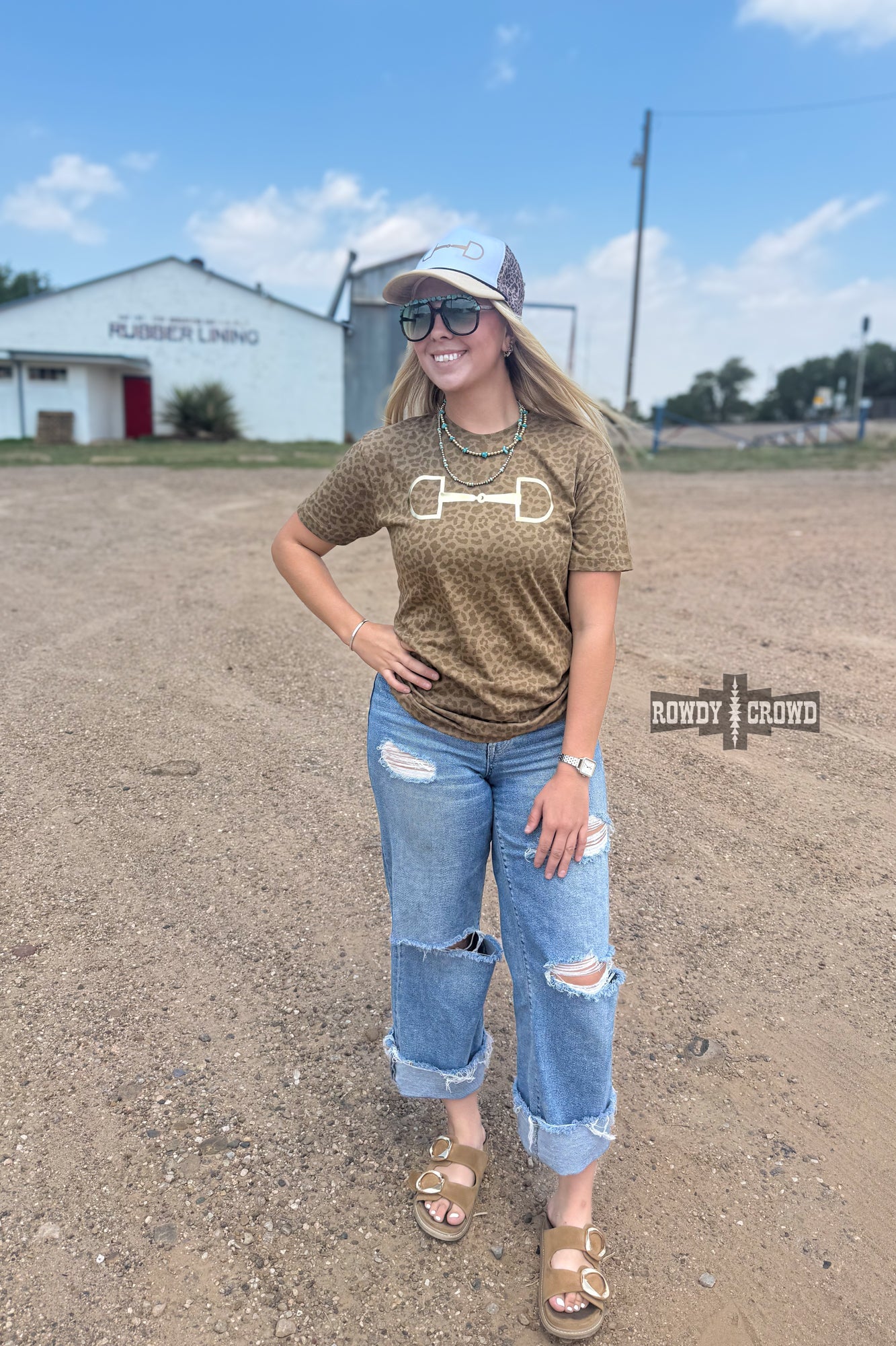 BROWN Leopard Bit Tee