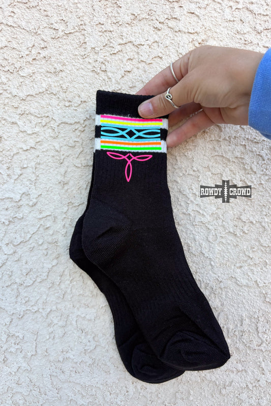 Neon Boot Stitch Socks