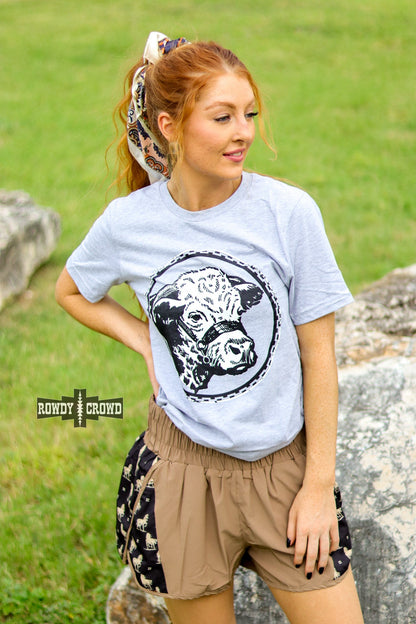 Happy Hereford Tee- GREY
