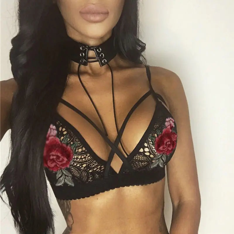 Lace Embroidered Lingerie Cami Bra