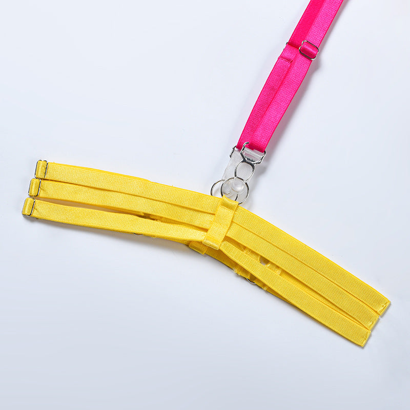 Wholesale Lace and Eyelash Bra and Panty Set with Love Embroidery Leg Ring Details