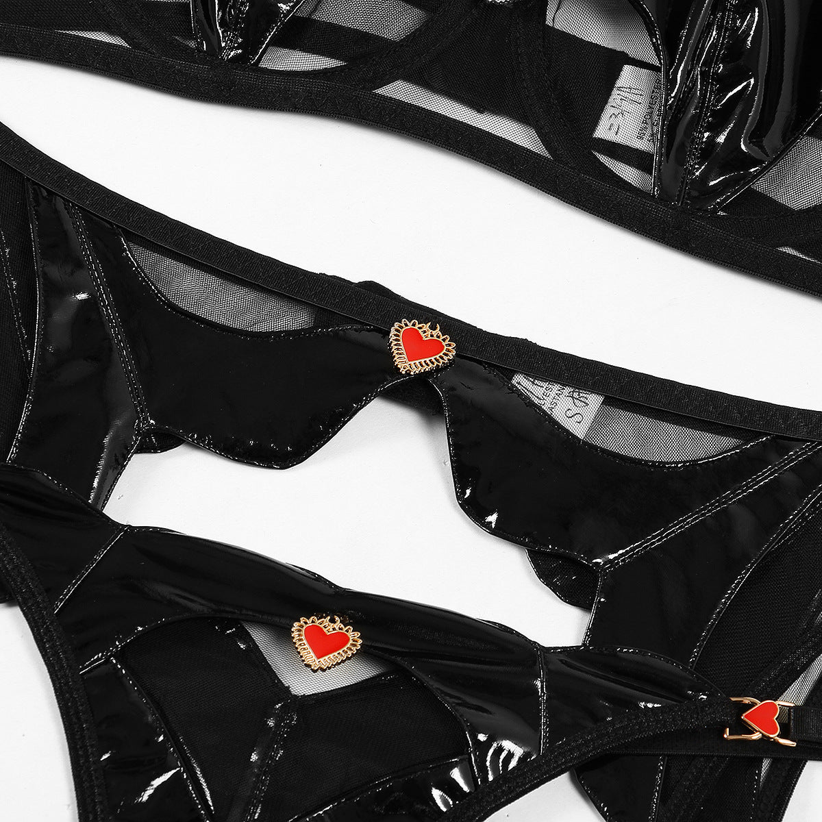 Wholesale Elegant See-Through Sexy Suit with Love Pendant garter Details