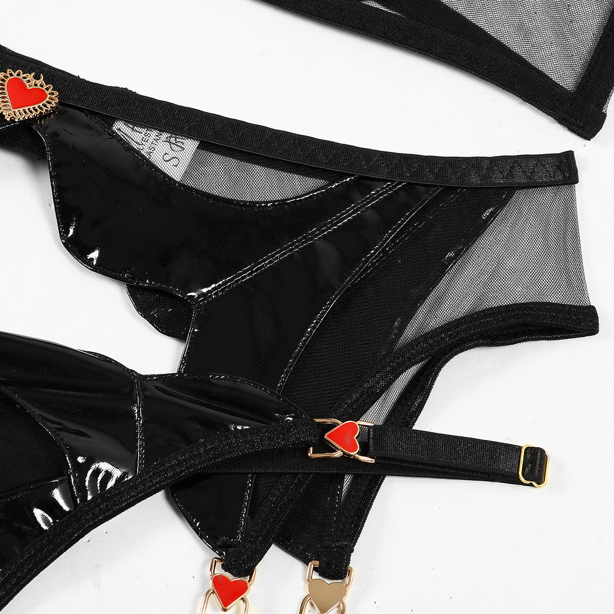 Wholesale Elegant See-Through Sexy Suit with Love Pendant Details