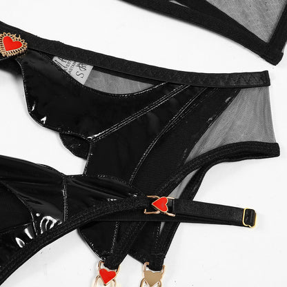 Wholesale Elegant See-Through Sexy Suit with Love Pendant Details