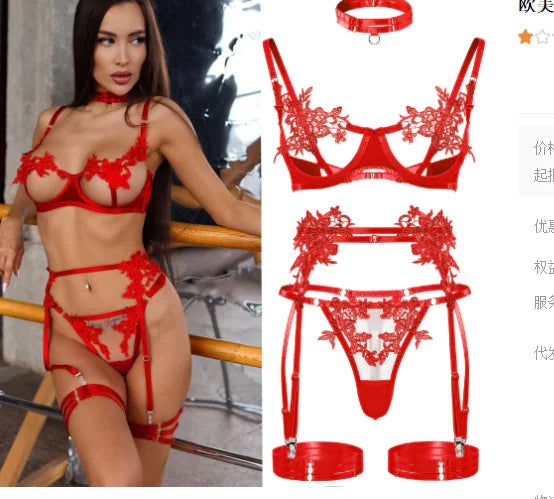 Hollow Steel Support Sexy Lingerie (One Set)