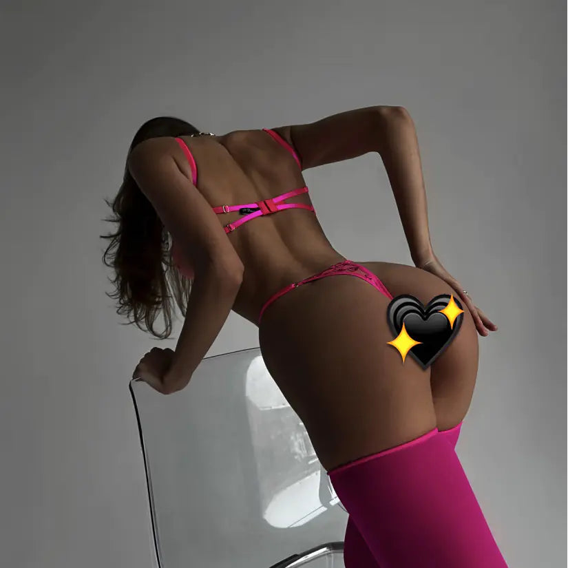 DIER Love Heart Embroidered Lingerie Set